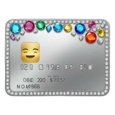 Silver credit card with gems sticker