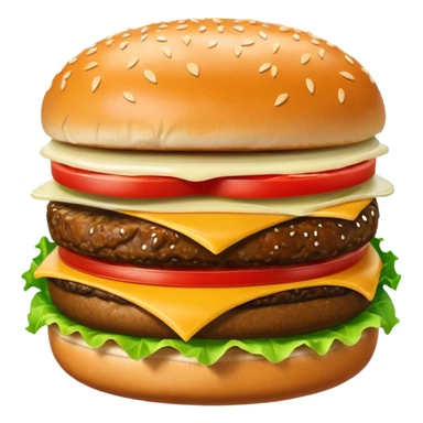 cheeseburger with ketchup, onion, tomato, lettuce, and mayo sticker