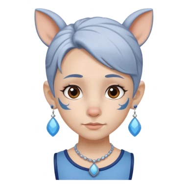 white-gray haired heavy blue tattooed big head accessory big nose mid size ear young girl sticker