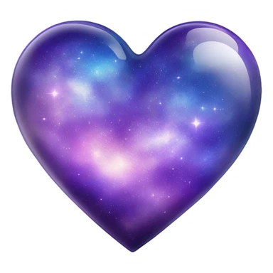 Pastel glass purple blue galaxy heart  sticker