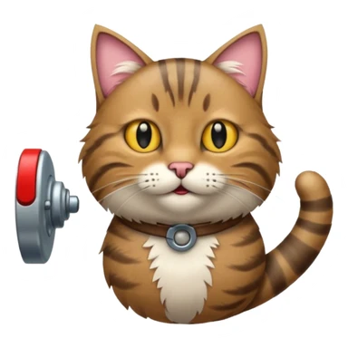 A "bobtailed" striped cat turning a doorknob sticker