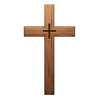wooden christian cross no base sticker