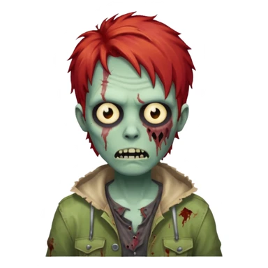 Zombie ponda red hair  sticker