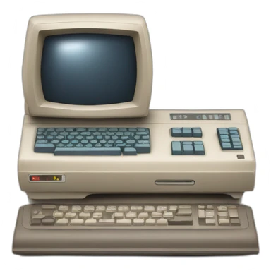 retro computer | text "Oldschool Computer" | gear on the bottom left sticker