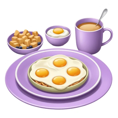 Breakfast in pale purple dishes sticker