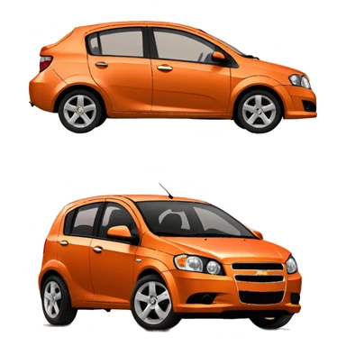 Chevrolet Aveo 2008 orange color sticker