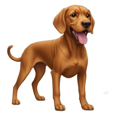 vizla dog playing with one tennis ball sticker