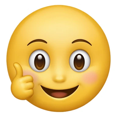 A normal smiling yellow emoji like the basic iPhone one's pointing to its head like it has a great idea sticker