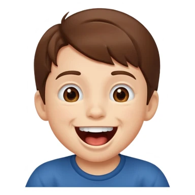 little boy laugh her mouth wide open sticker