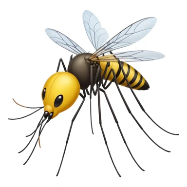 Make me a emoji of a mosquito surfing, slightly overweight and balding sticker