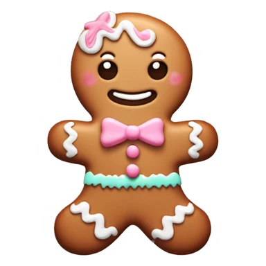 cute gingerbread man, with pastel pink frosting sticker