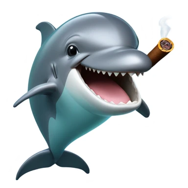 A dolphin smoking a cigar sticker