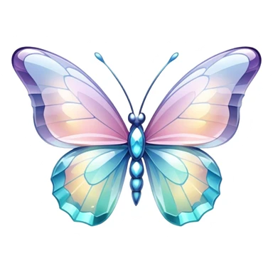 Shiny sparkly transparent pastel glass-crystal-butterfly sticker