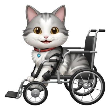disabled cat in cat wheelchair sticker