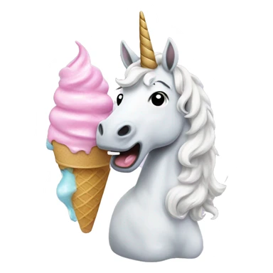 Unicorn eating ice cream sticker
