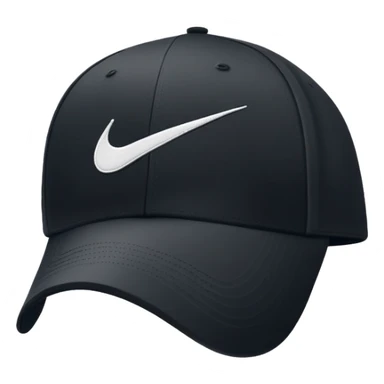 Black Nike baseball cap with Nike swoosh logo on the front. Just the cap alone without a person. sticker