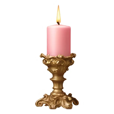vintage rococo light pink candle sticker
