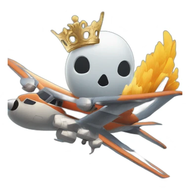 King of death with Thor's hammer flying next to a plane in the sky next to a bird sticker