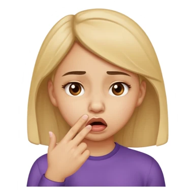 create a girl who is pinching her nose because she is smelling something bad sticker