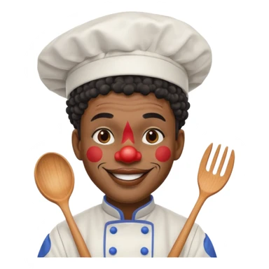 black clown chef sticker