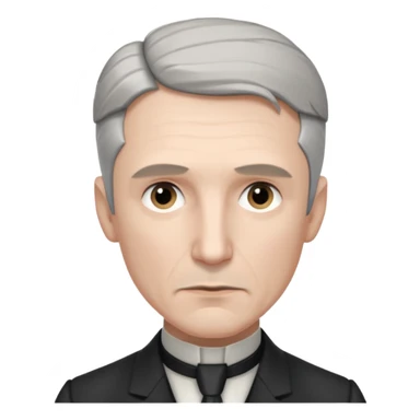 Nikolai Tesla,pensive, half body sticker