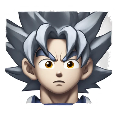 Goku ultra instinct with a calm face sticker