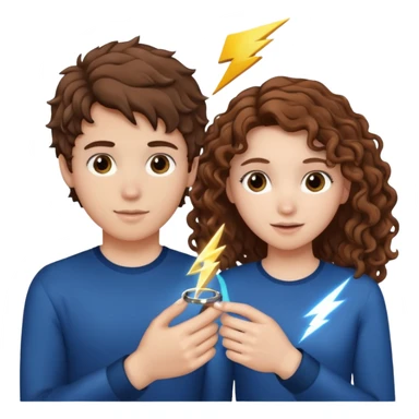 a 15 year old white girl with brown curly hair but she has lightnings in it with a brown haired white boy who gave her a promise ring sticker