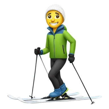 A white man in leggings cross country skiing sticker