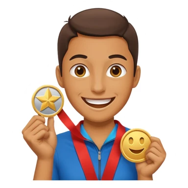 Person Winning a medal SUPER happy sticker