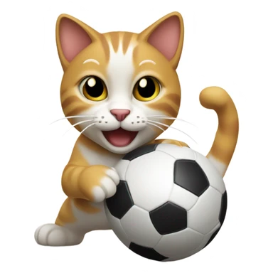 cat playing football sticker