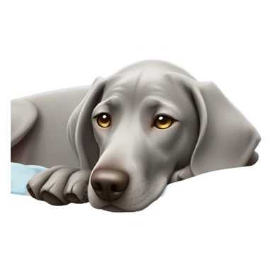 Dog weimaraner sleeping and dreaming sticker