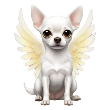 White Chihuahua with angel wings sticker