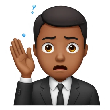 Black office employee panic sticker