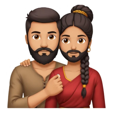 brother and sister fighting modern culture naughty  - indian skin and hairstyle - men beard - fight and love sticker