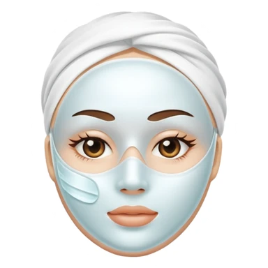 a white skincare beauty mask pack for face, without face, just only product sticker