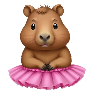 capybara wearing a pink tutu sticker
