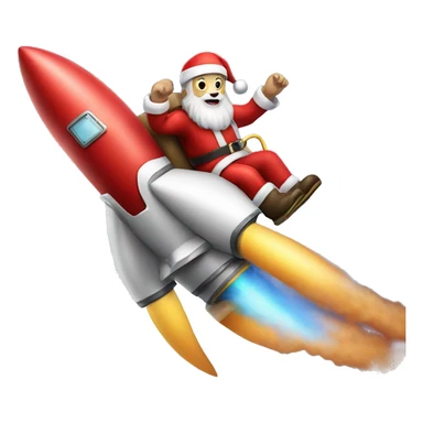santa claus ridding a rocket sticker