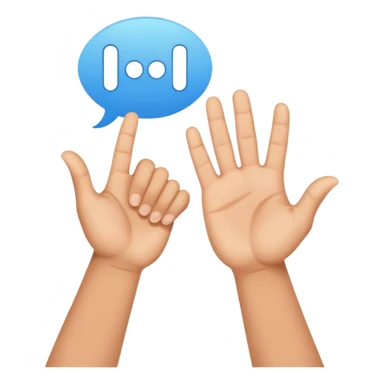 two hands forming a gesture in a speech bubble sticker