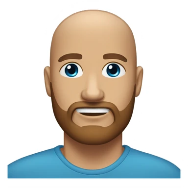 Bald headed tan skin man with blue eyes with thick brown beard sticker