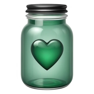 Jar of dark green hearts  sticker