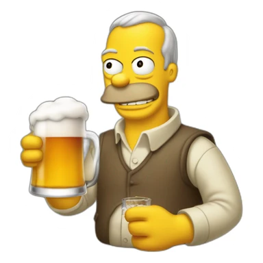 Homer sipson qui bois une bière sticker