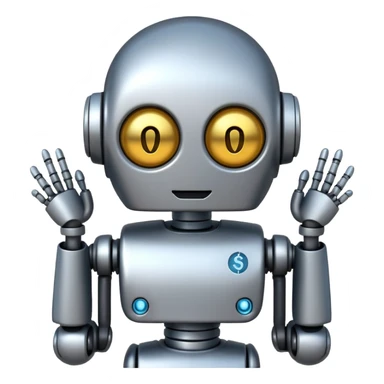 robot emoji wth $ eyes sticker