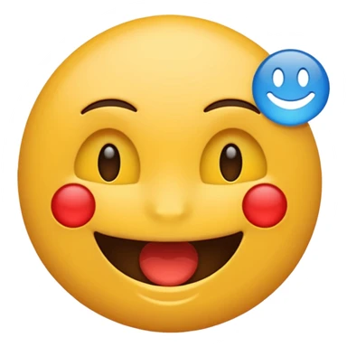 actúa como un experto creando un emoji redondo de emociones sonriente con el pulgar arriba con símbolo del S.R.I. con colores fondo blanco, letra azul, y pulgar rojo. sticker