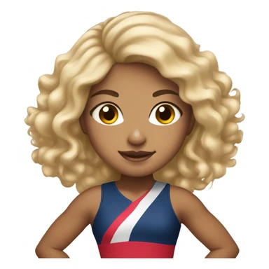 Beautiful mixed race girl with blonde hair in cheerleaders costume sticker