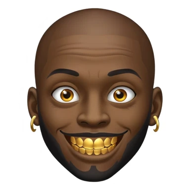black man with gold teeth and a face tattoo sticker