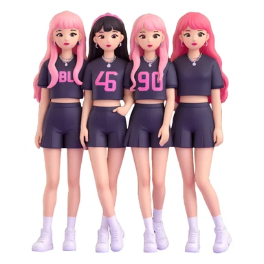 Blackpink K-pop girl group four members vibrant and fun sticker