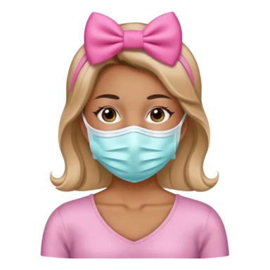 Dentista con un lazo rosa mujer con mascarilla sticker