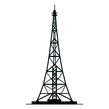 Oil derrick tower, minimalist design with soft gradients in sky blue, teal green, white, and light gray sticker