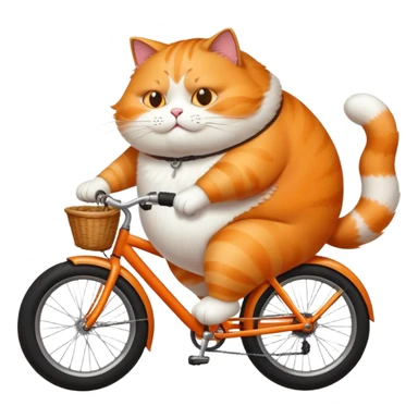 fat cat riding a bike sticker