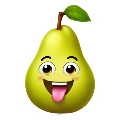 Cute pear with tongue sticker